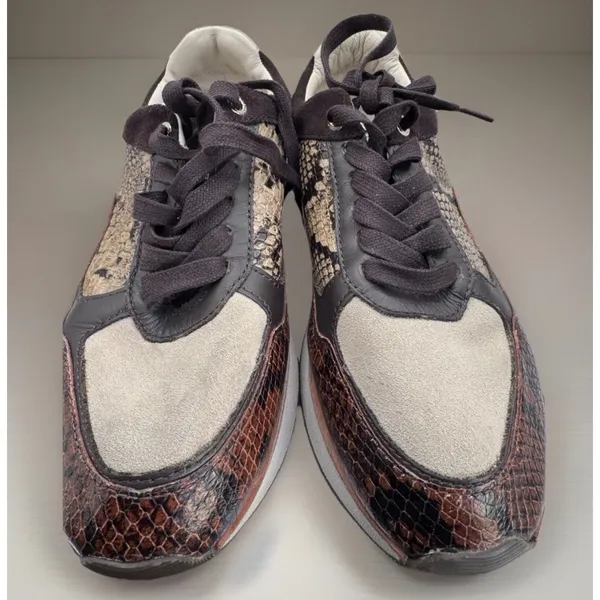 Womens Fashion Sneakers Snake Print Leather‎ Suede Chunky Sole Comfort Shoes 38 - Image 4