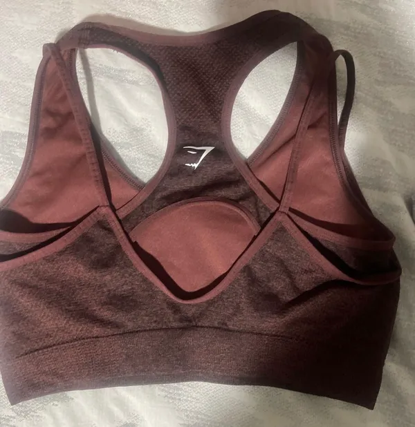 Gymshark Vital Seamless Sports Bra Brown Marl M - Image 2