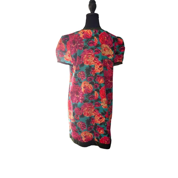 Elizabeth James The Label Floral Mini Dress M | Teal, Pink & Coral - Image 5