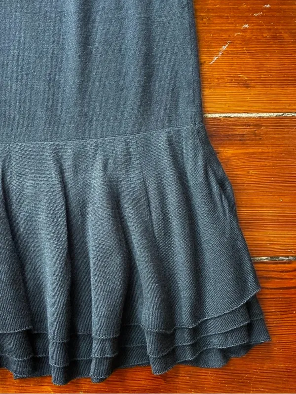 NWT Kookai Paris Jupe Poivre Gray Knit Flounce Mini Skirt Sz 1 (US 2/4)💛🎀 - Image 5