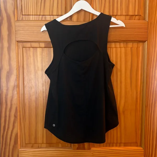 90 Degree By Reflex Size Medium Black Open-Back Activewear Tank Top - Image 6