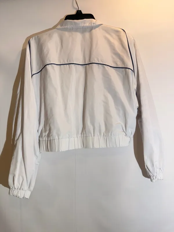 Anthropologie Year of Ours White Tennis Cropped Windbreaker Athletic Jacket XS - Image 4