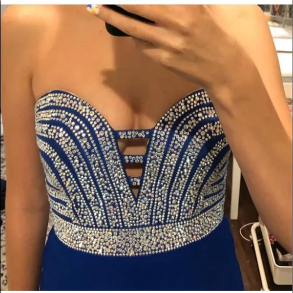 Night Moves Strapless Prom Dress - Image 3
