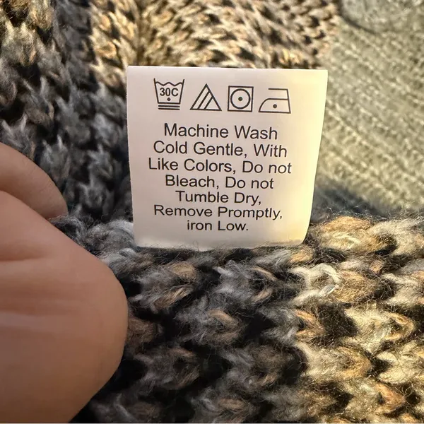 Petal + Pup Rasmus Cardigan M Geometric Longline Oversized Chunky Knit Duster - Image 9