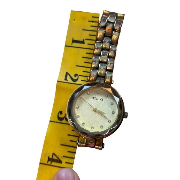 Geneva Gold-Tone Classic Ladies Watch With Crystal Accents & Adjustable Bracelet - Image 4