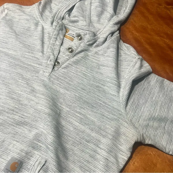 Carhartt Pullover hoodie large gray white Heather - Image 6