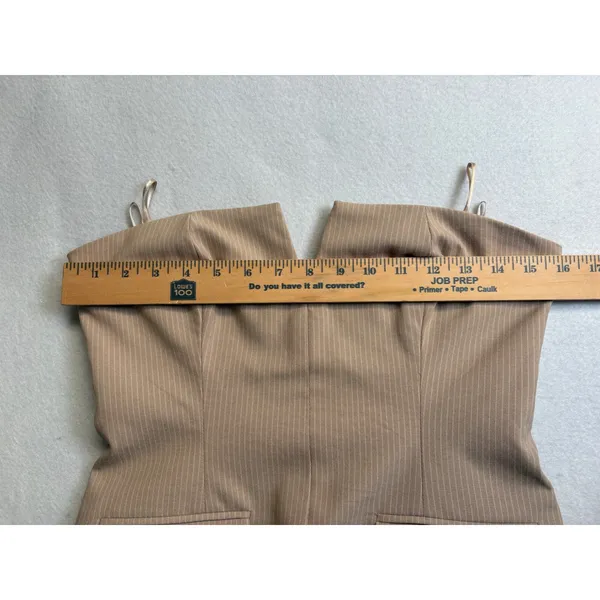 Zara Womens Tan Pinstripe Strapless V-Neck Bustier Top Size Medium NWT - Image 10