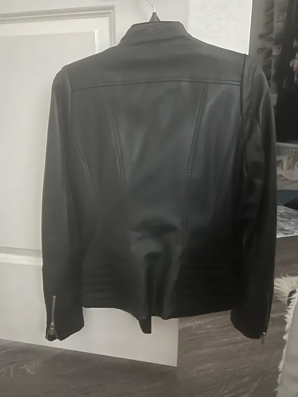 Black Faux Leather Jacket  - Image 3