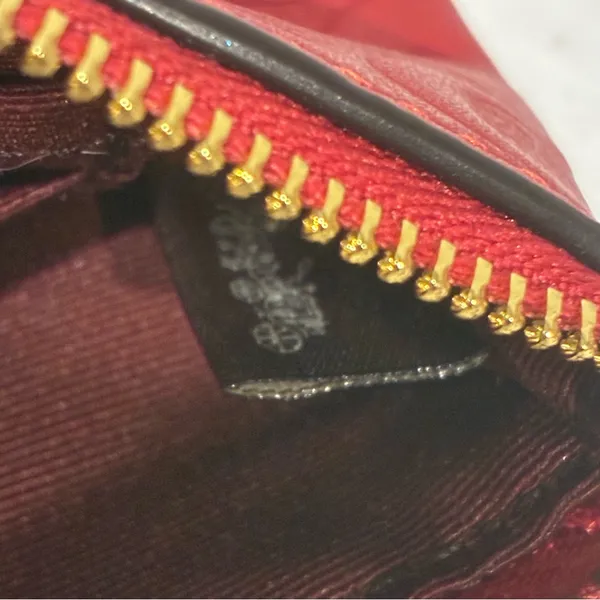 Coach Electric Red Leather Wristlet Corner‎ Zip Wristlet 67555 Wallet - Image 5