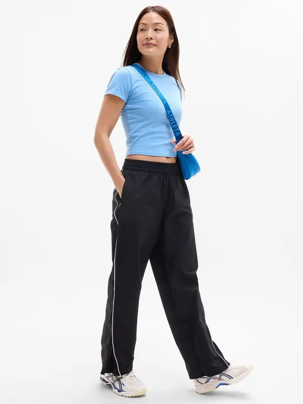 New Athleta S Signature Rib Crop Tee Breeze Blue Small Regular - Image 2