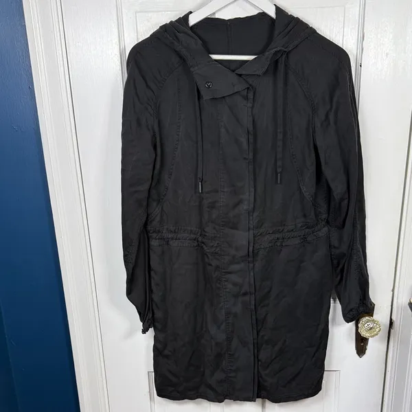 Lululemon City Stroll Lightweight Long Jacket Trench Coat in Black W2299 Sz 6 - Image 7