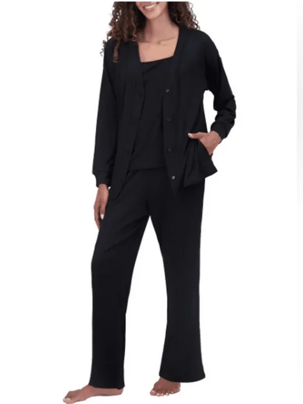 Live2Lounge Women's 3-Piece Tan Pajamas Lounge Set - Image 2
