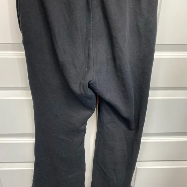 Victorias Secret PINK Striped Logo Joggers Sweatpants Wide Leg Black Medium - Image 5