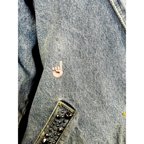 Vintage 80s YES Clothing Co Studded Denim Jacket S USA Rhinestone Western - Image 12