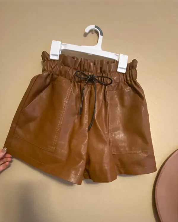 Leather Shorts Brown Size M - Image 2