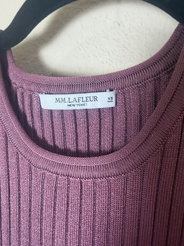 MM LaFleur Ribbed Knit Mauve Pink Sweater Sleeveless Top Size XS - Image 3