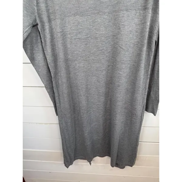 CHELSEA & THEODORE Cardigan Duster Sz L Mist Grey Heather Open Front Long Sleeve - Image 7