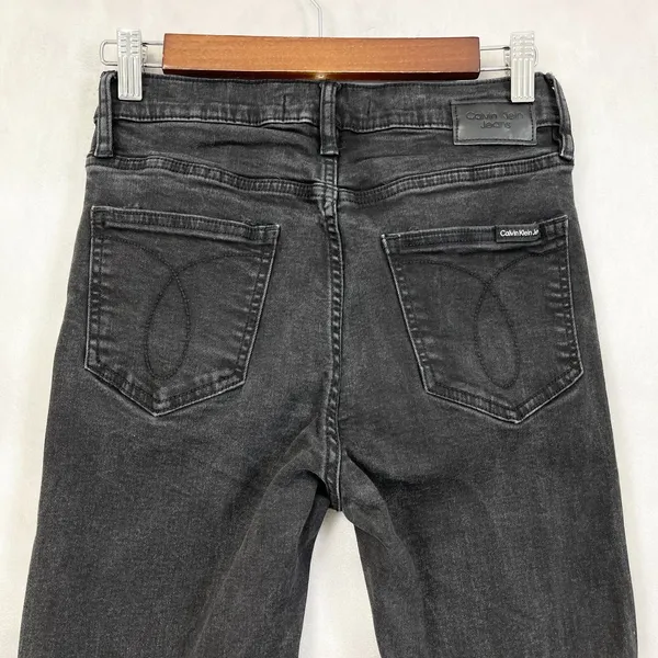 Calvin Klein Womens Jeans Size 4 High Rise Jegging Black Classic Minimal Stretch - Image 4