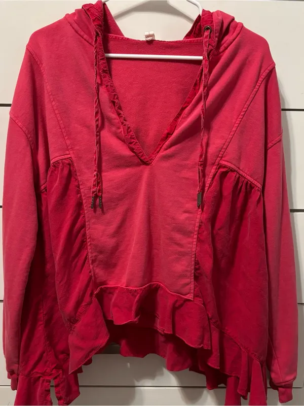 Anthropologie Daily Practice Pink Frill Sweatshirt - Image 2
