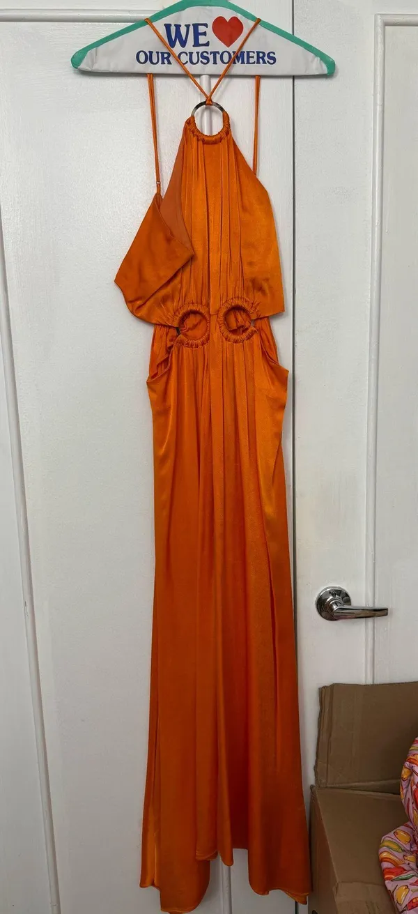 Visitant Maxi Dress in Papaya - Image 3