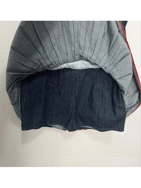 NWT Anthropologie Pilcro Pinstripe Denim Pleated Sleeveless Mini Dress W/Shorts - Image 8