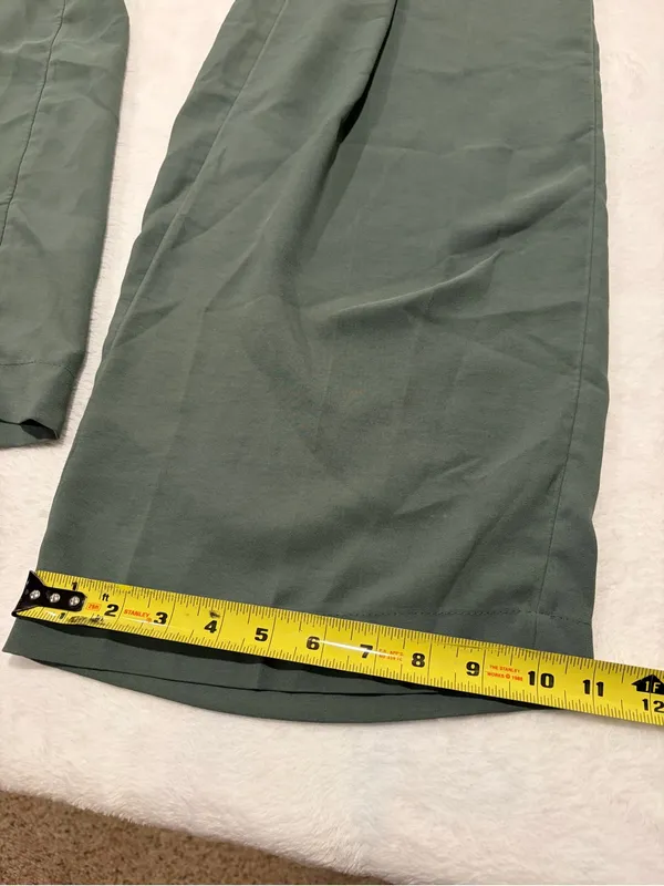 A New Day Sage Green High Rise Pleated Wide Leg Dress Pants - Size 4 - Image 10