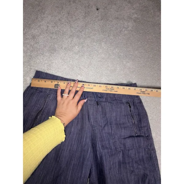 athleta cabo linen textured wide leg pant navy 14 - Image 8