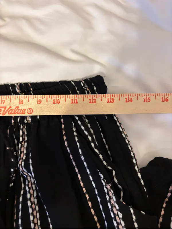 Angie Black Striped Rayon Cargo Jogger Pants Boho Size M - Image 3