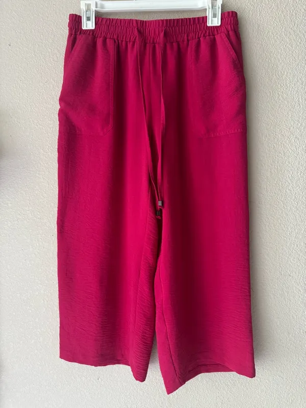 New York Clothing Company Bright Fuchsia Elastic Waist Pants - Image 3