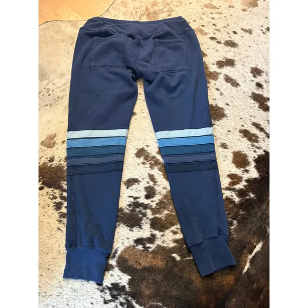 Aviator Nation Navy Moto Sweatpants blue Stripes Jogger size Small - Image 6