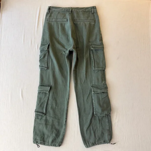 PrettyLittleThing High Rise Utility Cargo Pants Women Size 6 Green - Image 8