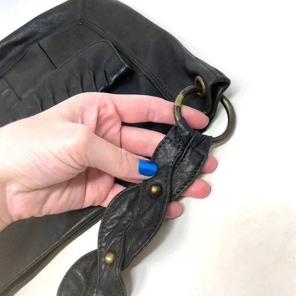 Betsy Johnson Vintage‎ Black Vegan Leather Western Horseshoe Shoulder Bag - Image 8