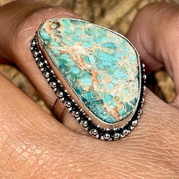 Blue Sea Sediment Jasper Emperor Ring 7 1/4 - Image 5