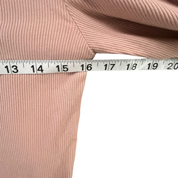 Pretty Garbage Long Sleeve Baby Tee Size L Pink Rib Knit Scoop Dainty Lace‎ Top - Image 10