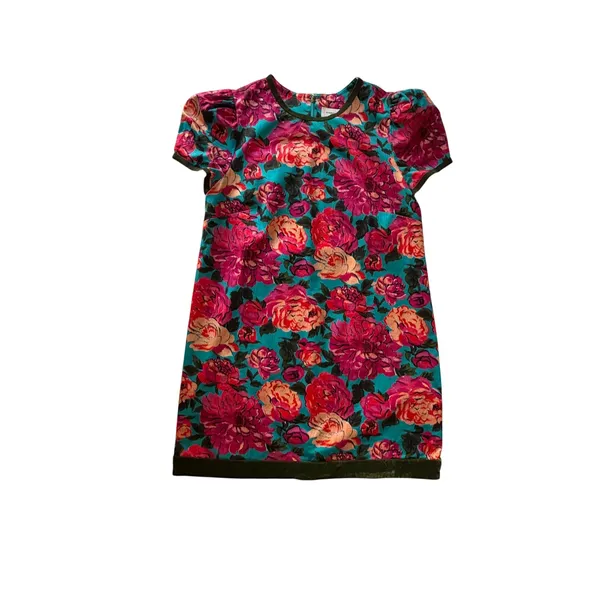 Elizabeth James The Label Floral Mini Dress M | Teal, Pink & Coral - Image 3