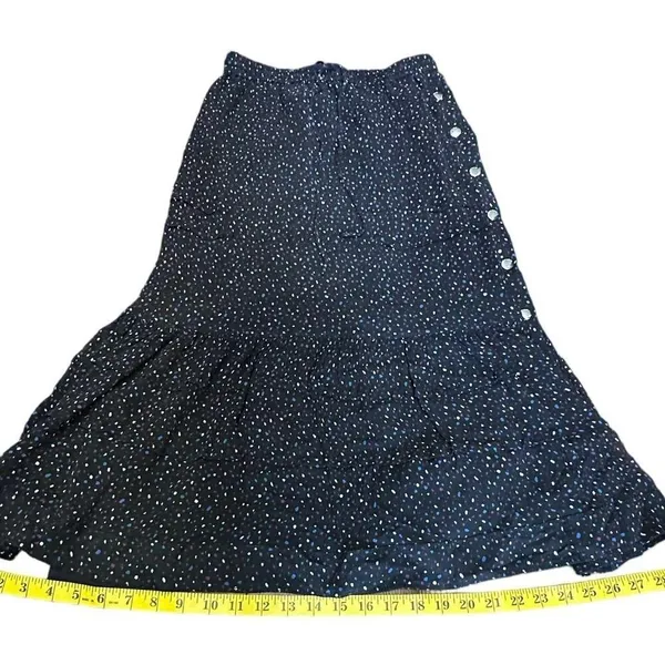 Coach Tiered Snap Aline Midi Skirt Sz.0 Stretch Waist - Dots Black Multicolor - Image 7