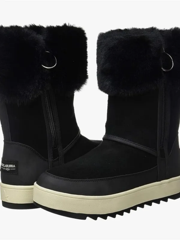 Koolaburra by Uggs women Black Suede leather fur Tynlee waterproof boots US 9 - Image 5