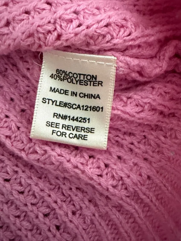 Sincerely Jules Pink Waffle Knit Ruched Drawstring Crop Sweater Y2K Medium - Image 6