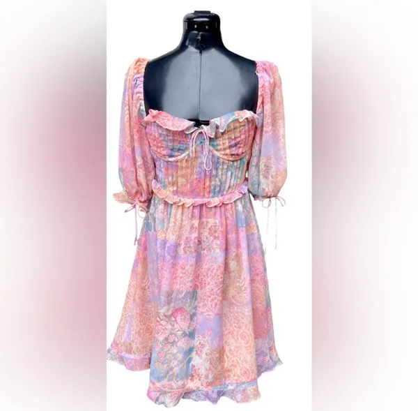 For Love And Lemons Odessa Pastels Forever Dress - Image 6