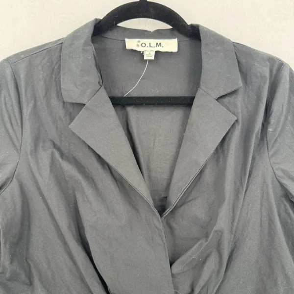 O.L.M. NWT Black Cutout O-Ring Tie Front Blouse L Long Sleeve Y2K Corsetcore - Image 4