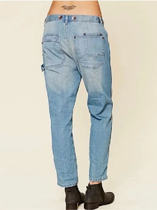Free People Boyfriend Carpenter Jeans Aquamarine 25 - Image 3