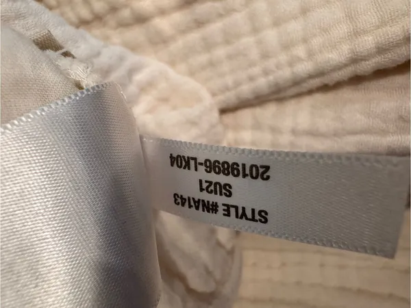 Madewell Lightspun Tapered Huston Pull-On Crop Pants Cream Gauze Size L - Image 8