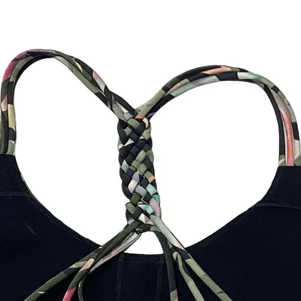 JoyLab Tropical Leaf Braided Racerback Sports Bra - Image 5