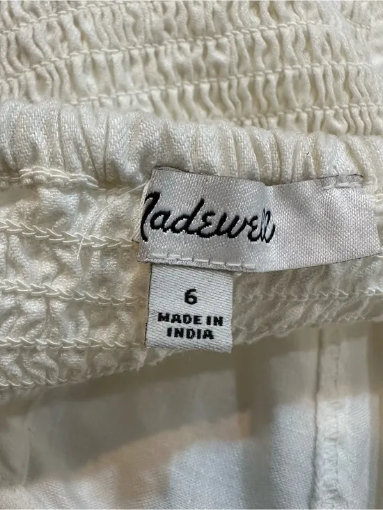 Madewell Linen-Cotton Puff-Sleeve Mini Dress in‎ Lighthouse Size 6 - Image 11