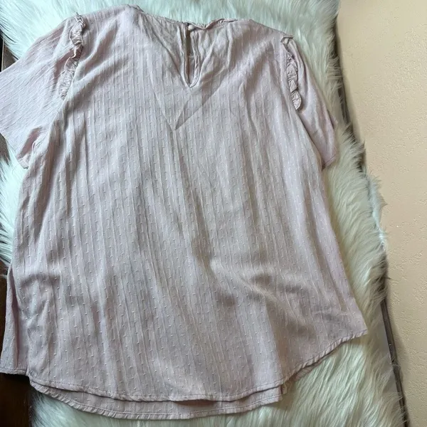 Bohme Ruffle Short Sleeve Top in Rose Size Small - Image 13