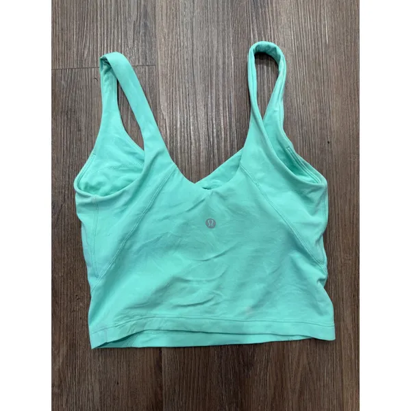 Lululemon Align‎ Tank Top Wild Mint Green Nulu Cropped Yoga Camisole Size 4 - Image 2