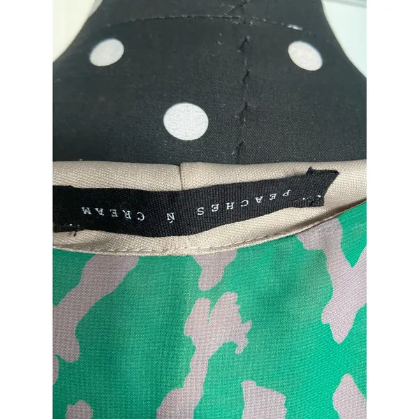 Peaches N Cream Womens Dress‎ Size Small Green Gray Lined Knit Lining Shift - Image 5