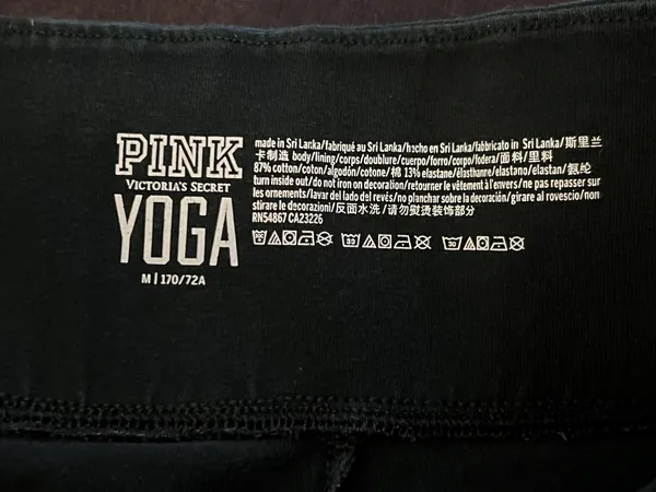 PINK Victoria's Secret Leggings Womens Medium Black Yoga Lattice Cutout - Image 8