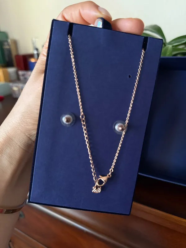 Swarovski Rose Gold Necklace and Earring Set - Image 3