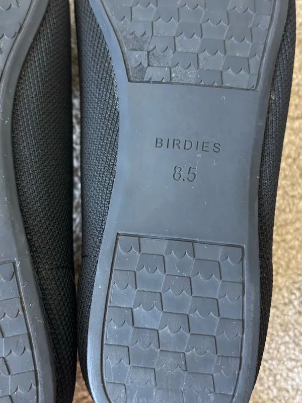 Birdies Blackbird Black Tan Slide On Flats Knit Comfort Preppy Pointed Toe - Image 6
